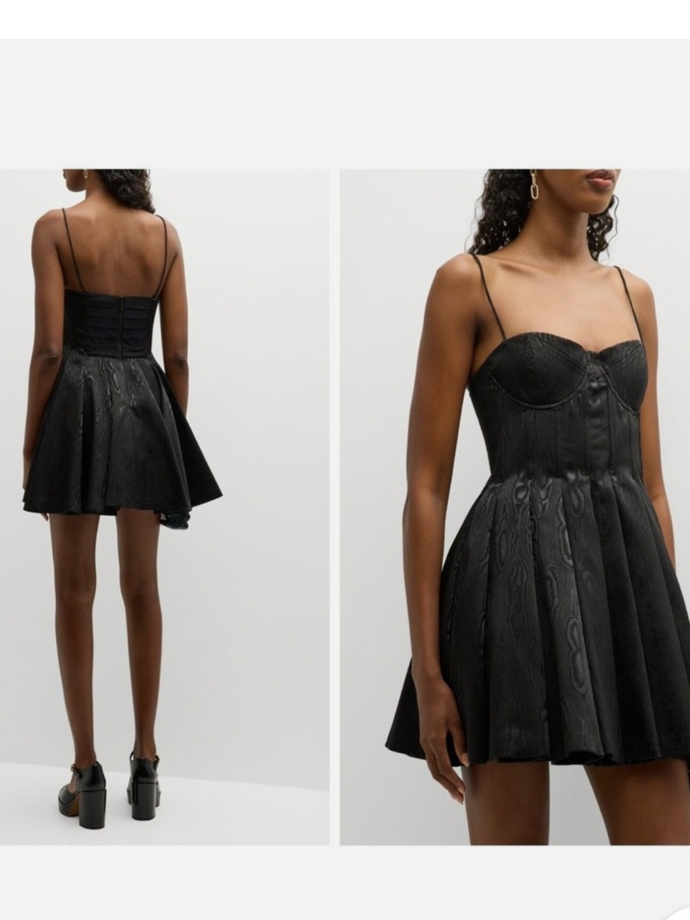 Alice + Olivia Adara bustier fit and flare minidress black 10
